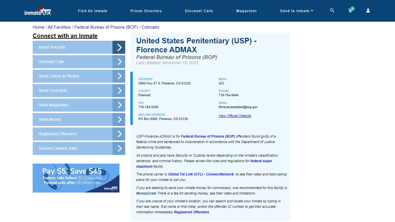 United States Penitentiary (USP) - Florence ADMAX