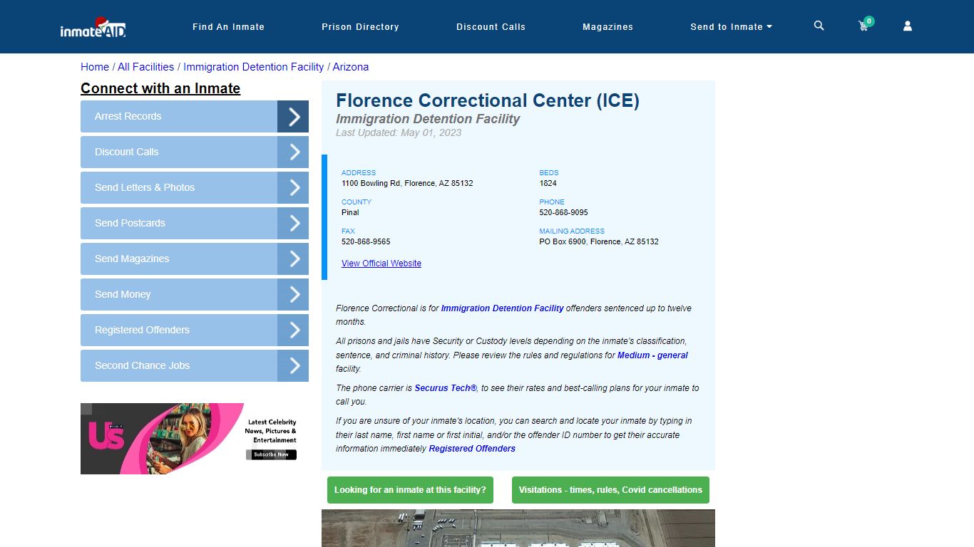 Florence Correctional Center (ICE) - Inmate Search - Florence, AZ